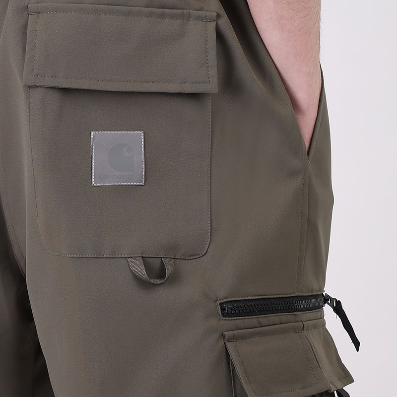 мужские зеленые шорты  Carhartt WIP Elmwood Short I026131-moor - цена, описание, фото 6